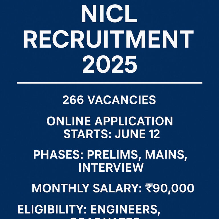 NICL Recruitment 2025 Full Details, Eligibility, Exam Pattern, and How to Apply