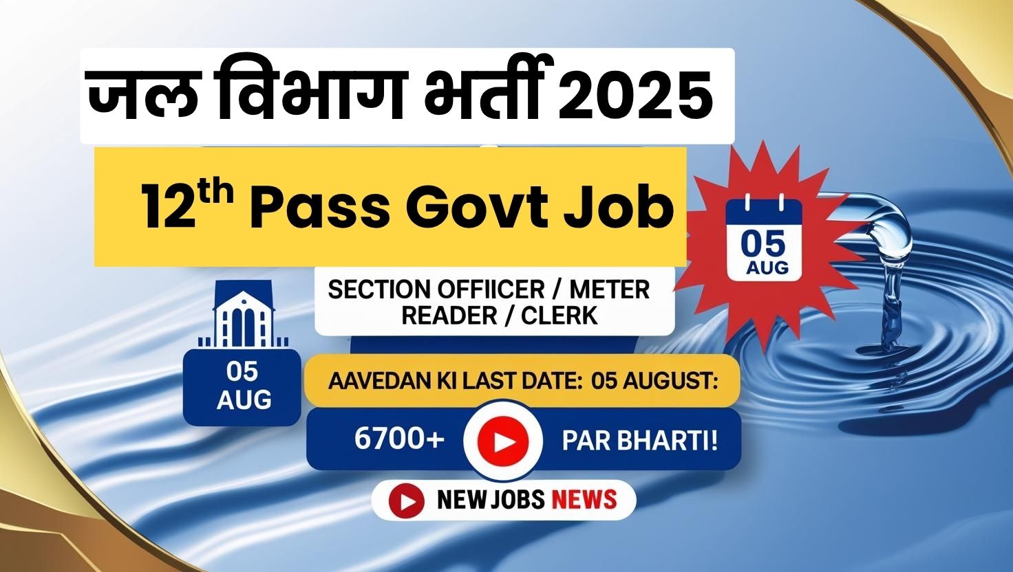 Jal Vibhag Bharti 2025 Apply Online 12th Pass Govt Job